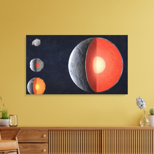 Hoe een rotsachtige planeet vormt. canvas afdruk (Insitu (Woonkamer))
