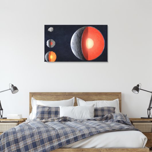 Hoe een rotsachtige planeet vormt. canvas afdruk (Insitu (Slaapkamer))