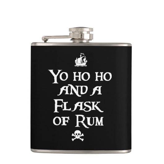 Hoe en een erlenmeyer van Rum, Pirate Heupfles (Voorkant)