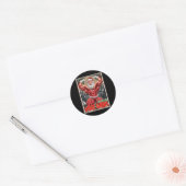 Hoe enorm winsten pompen bodybuilder kerstmis ronde sticker (Envelop)