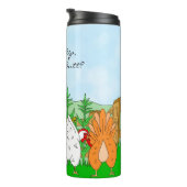 Hoe gaat het met Chicken Butt? | Funny Humor Thermosbeker (Geroteerd rechts)