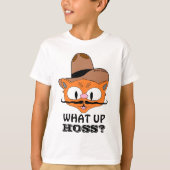 Hoe gaat het met Hoss? Mustache Cat. T-shirt (Voorkant)