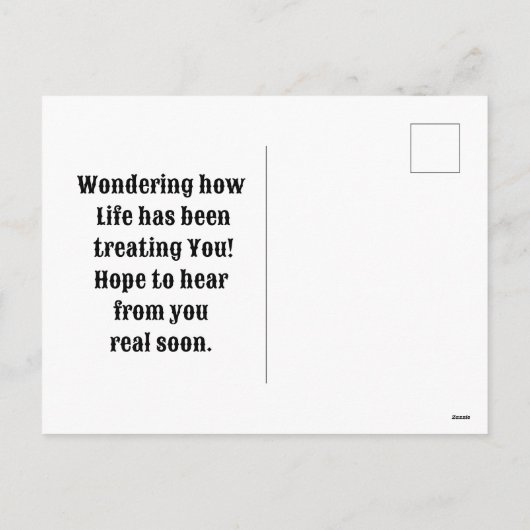 Hoe gaat het met je Briefkaart (Achterkant)