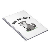 Hoe gaat het met je, grappige babywolf woordgrap notitieboek (Rechterzijde)