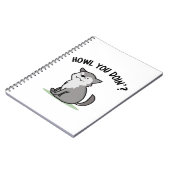 Hoe gaat het met je, grappige babywolf woordgrap notitieboek (Linkerzijde)