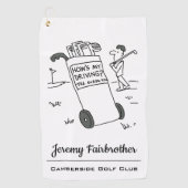 Hoe gaat het met mijn autorijden? Grappige Cartoon Golfhanddoek (Voorkant)