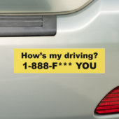 Hoe gaat het met mijn rijden? F*** JE Bumpersticker (Op auto)