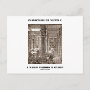 Hoe geavanceerd de beschaving als Library Alexandr Briefkaart