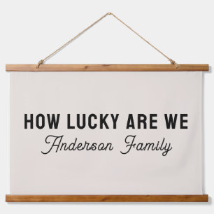 Hoe Gelukkig Zijn We Gepersonaliseerde Familienaam Hangend Wandkleed