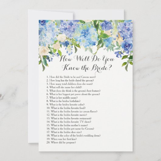 Hoe goed ken je de bruid? kaart (Voorkant)