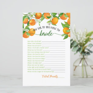 Hoe goed ken je de bruid - Oranje