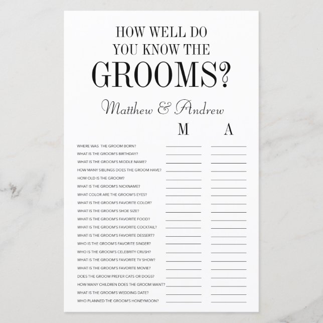 Hoe goed ken je de Grooms-LGBTQ? (Voorkant)