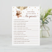 Hoe goed ken je de ouders Teddy Bear Kaart (Staand voorkant)