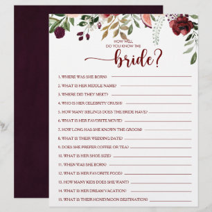Hoe goed ken je het Bride Vrijgezellenfeest Game?
