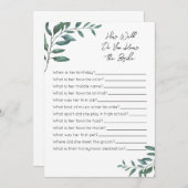 Hoe goed ken je het bruidsspel - Eucalyptus Programma (Voorkant / Achterkant)