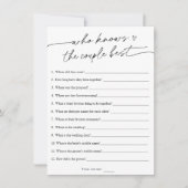 Hoe goed ken je het paar bruids spel Kaart (Voorkant)