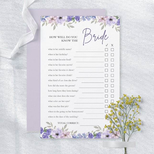 Hoe goed ken je het spel van het Bride Vrijgezelle (How Well Do You Know The Bride Bridal Shower Game)