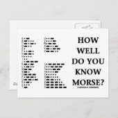 Hoe goed ken je Morse? (Intl Morse Code) Briefkaart (Voorkant / Achterkant)