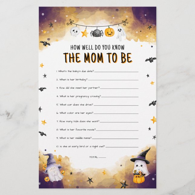 Hoe goed ken jij het Halloween Baby spel? (Voorkant)