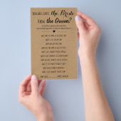 Hoe goed kent de Bride de Groom Game Kaart? Flyer (Hand)