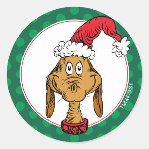 Hoe Grinch Kerstmis heeft gestolen Max is leuk Ronde Sticker