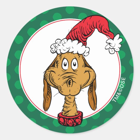 Hoe Grinch Kerstmis heeft gestolen | Max is leuk Ronde Sticker (Voorkant)