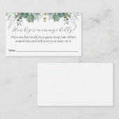 Hoe groot is de Belly Baby shower Game Kaart van m (Voorkant / Achterkant)