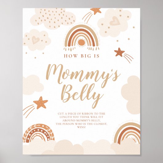 Hoe groot is de Belly Boho Rainbow van mama? Poster (Voorkant)