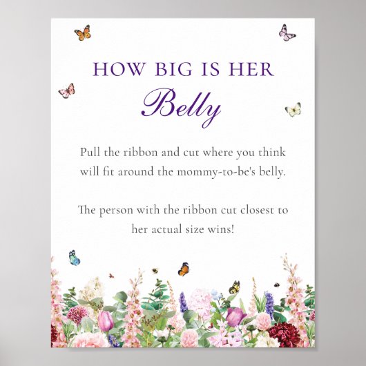 Hoe groot is haar Belly? | Floralen en botervlies Poster (Voorkant)