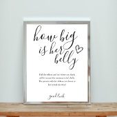 Hoe groot is haar buik Baby shower spel Poster