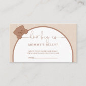 Hoe groot is haar buikkaartjes, Schattigee teddybe Informatiekaartje (Voorkant)