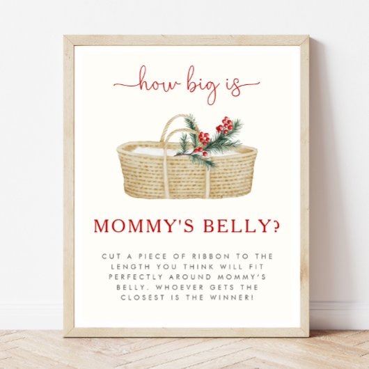 Hoe groot is het Belly Baby shower Game Sign van m Poster