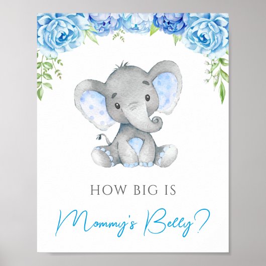 Hoe groot is het Belly Elephant Baby shower Game v Poster (Voorkant)