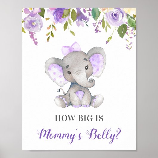 Hoe groot is het Belly Elephant Baby shower Game v Poster (Voorkant)