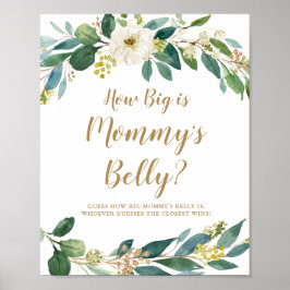 Hoe groot is het Belly Game Sign van mama? Poster