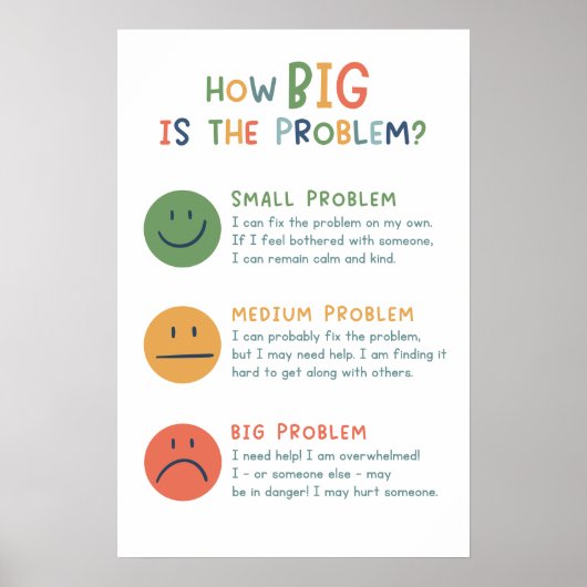 Hoe groot is het probleem Bright Classroom Poster (Voorkant)