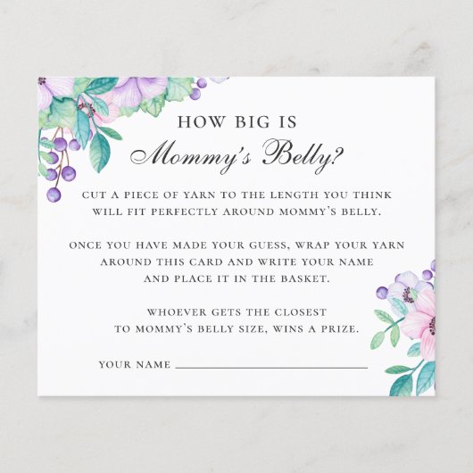 Hoe groot is mama buik. Floral-baby shower Flyer (Voorkant)
