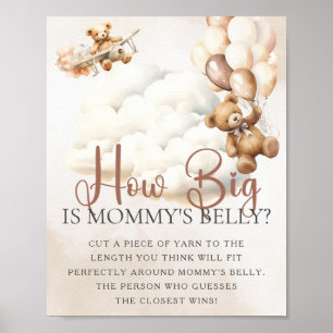 HOE GROOT IS MAMA'S BUIK Beer Baby shower SPEL Poster