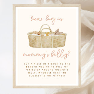 Hoe groot is mama's buik boho Baby shower teken Poster