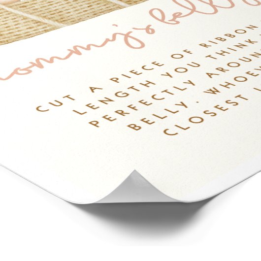 Hoe groot is mama's buik boho Baby shower teken Poster (Hoek)