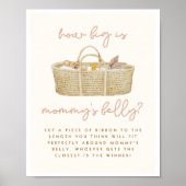 Hoe groot is mama's buik boho Baby shower teken Poster (Voorkant)