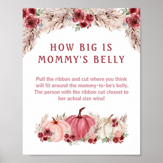 Hoe groot is mama's buik pompoen Baby shower spel Poster (Voorkant)