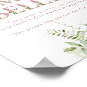 Hoe groot is mama's buikroze Baby shower Poster (Hoek)