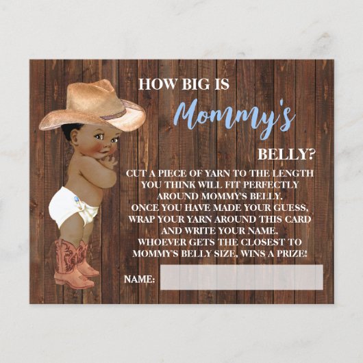 Hoe groot is Mommy Belly AA Cowboy Shower Game Kaa Flyer (Voorkant)