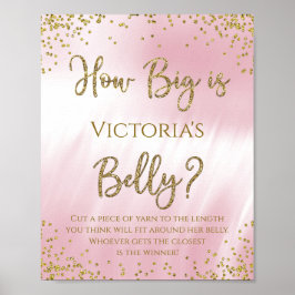 Hoe groot is Mommys Belly Baby shower Game? Poster