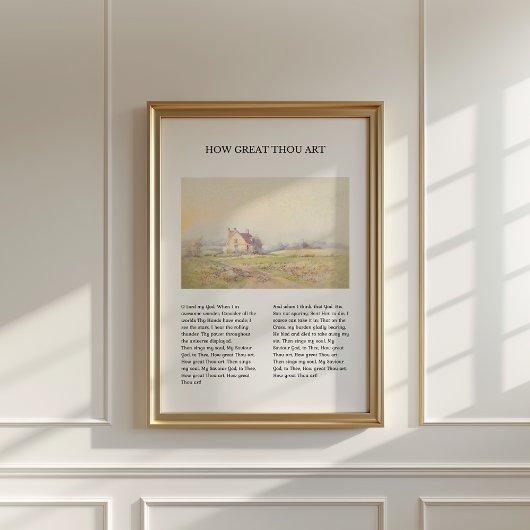 Hoe groot zijt gij  Minimal Hymn Wall Art Poster