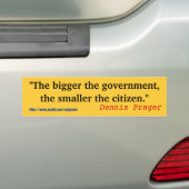 "Hoe groter de regering, Bumpersticker (Op auto)