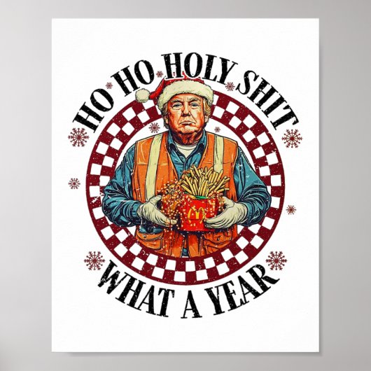 Hoe heilig wat een grappig jaar Trump Kerstmis Poster (Voorkant)