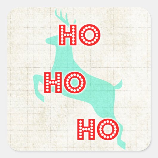 hoe herder red blue christmas vierkante sticker (Voorkant)