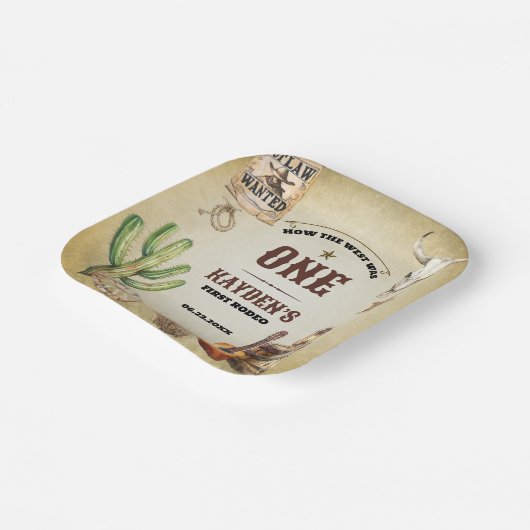 Hoe het Westen een eerste verjaardagsfeest was Papieren Bordje (Gebogen)